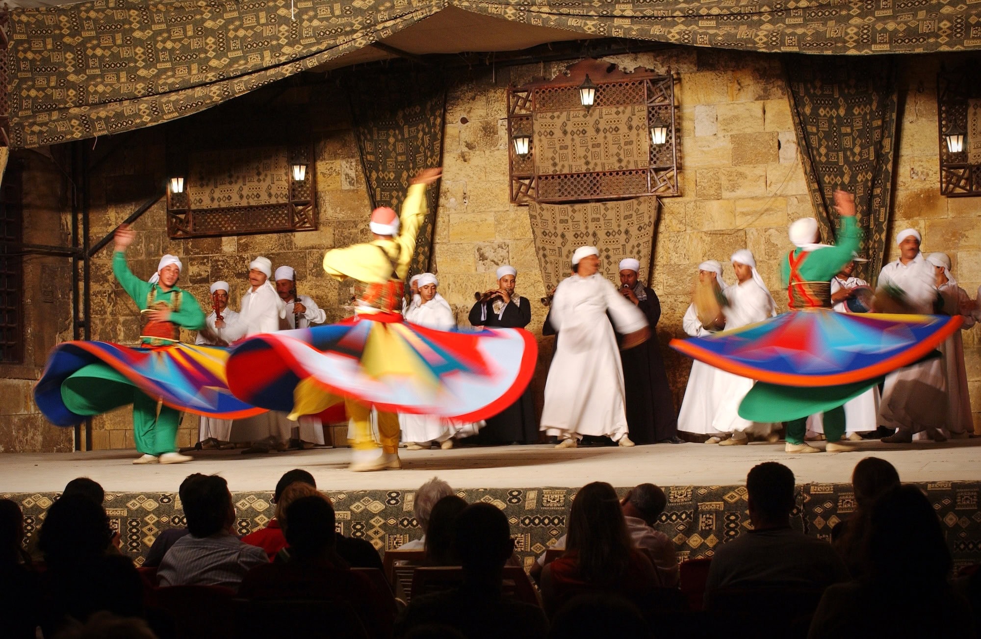 Whirling dervishes performing Tanoura dance